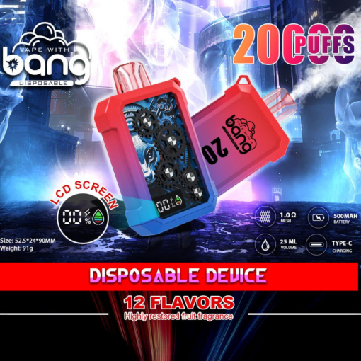 Bang Vape 20000Puffs Wholesale Electronic Cigarette Vape Bang King 20K Desechables Disposable Vape-500mAh Battery, 25ml E-liquid, Multiple Nicotine 12 Flavors
