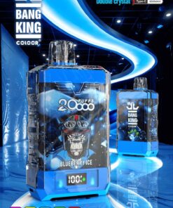 Bang King Box Double Crystal 20000 Puff 20k Display Screen Disposable Electronic Cigarette Vape-850mAh Battery, 40ml E-liquid, Multiple Nicotine 12 Flavors