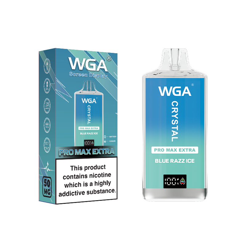 WGA Crystal Pro Max Extra 15000 Puffs Disposable Vape-650mAh Battery, 25ml E-liquid, Multiple Nicotine 15 Flavors