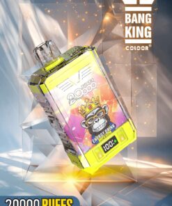 Bang King Box Double Crystal 20000 Puff 20k Display Screen Disposable Electronic Cigarette Vape-850mAh Battery, 40ml E-liquid, Multiple Nicotine 12 Flavors