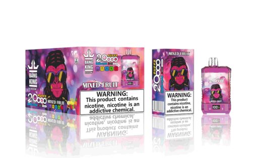 Bang King Box Double Crystal 20000 Puff 20k Display Screen Disposable Electronic Cigarette Vape-850mAh Battery, 40ml E-liquid, Multiple Nicotine 12 Flavors