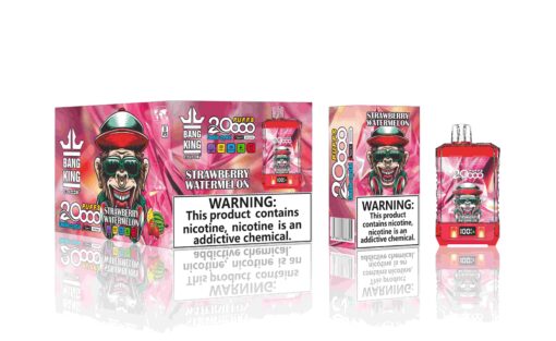 Bang King Box Double Crystal 20000 Puff 20k Display Screen Disposable Electronic Cigarette Vape-850mAh Battery, 40ml E-liquid, Multiple Nicotine 12 Flavors