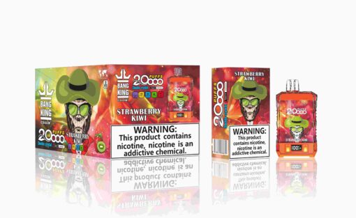 Bang King Box Double Crystal 20000 Puff 20k Display Screen Disposable Electronic Cigarette Vape-850mAh Battery, 40ml E-liquid, Multiple Nicotine 12 Flavors