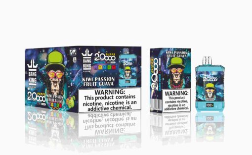 Bang King Box Double Crystal 20000 Puff 20k Display Screen Disposable Electronic Cigarette Vape-850mAh Battery, 40ml E-liquid, Multiple Nicotine 12 Flavors