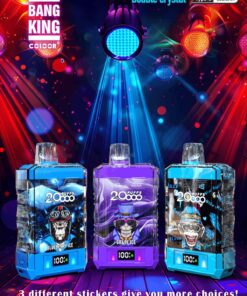 Bang King Box Double Crystal 20000 Puff 20k Display Screen Disposable Electronic Cigarette Vape-850mAh Battery, 40ml E-liquid, Multiple Nicotine 12 Flavors