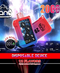 Bang King Box Double Crystal 20000 Puff 20k Display Screen Disposable Electronic Cigarette Vape-850mAh Battery, 40ml E-liquid, Multiple Nicotine 12 Flavors