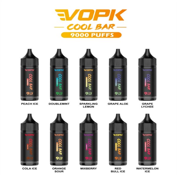 Vopk Cool Bar 9000 Puff 100% Original PDA Eliquid Pre Filled 2ml 5000c V2 Nord Desposable 10 Flavors
