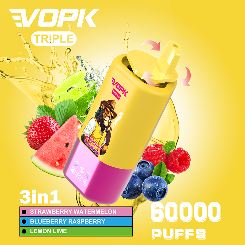 VOPK 3in1 60000 Puffs Vape 60K Disposable Wholesale Vape Pen E Cigarette Prefilled 54ml 650mAh Disposable Vape 12 Flavors  2% 5%