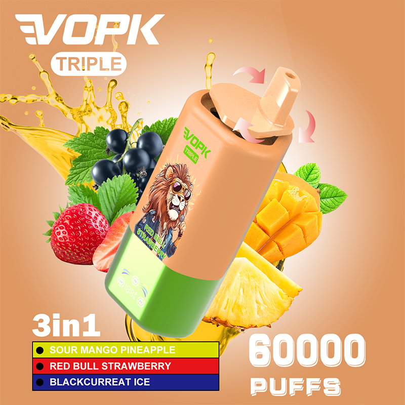 VOPK 3in1 60000 Puffs Vape 60K Disposable Wholesale Vape Pen E Cigarette Prefilled 54ml 650mAh Disposable Vape 12 Flavors  2% 5%