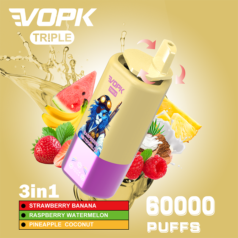 VOPK 3in1 60000 Puffs Vape 60K Disposable Wholesale Vape Pen E Cigarette Prefilled 54ml 650mAh Disposable Vape 12 Flavors  2% 5%