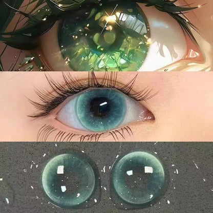 Natural beauty mixed green color contact lenses European and American style hot contact lenses small and large diameter on the eyes color does not hurt the eyes (2)