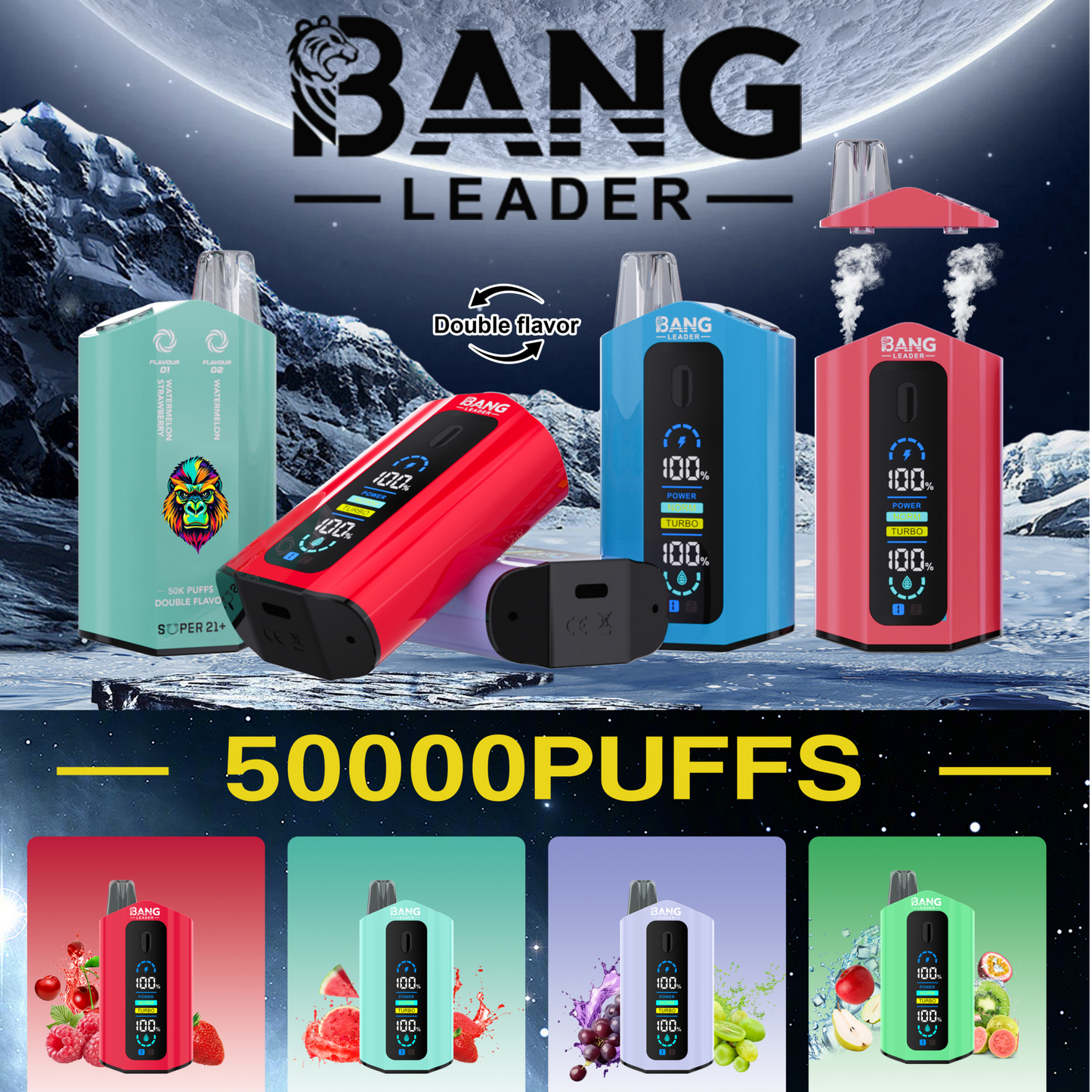 Bang King 50000 Puffs Disposable Vape - 50ml E-Liquid, 850mAh Battery 12 Flavors