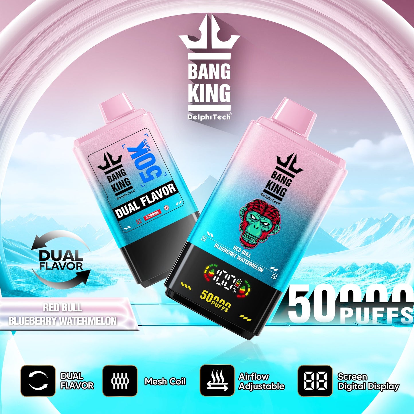 Bang King 50000 Puffs Disposable Vape - 50ml E-Liquid, 850mAh Battery 12 Flavors