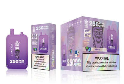 Bang King 25000 Puffs - （23ml+23ml ）e-liquid Dual Tank (0% to 5% Nicotine) 650mAh Battery 12 Flavors