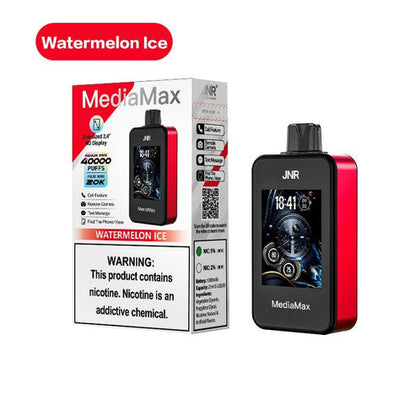 JNR MediaMax 40000 Puffs Disposable Vape Wholesale  5% nicotine 21ml e-liquid  1000 mah Battery 10 flavors