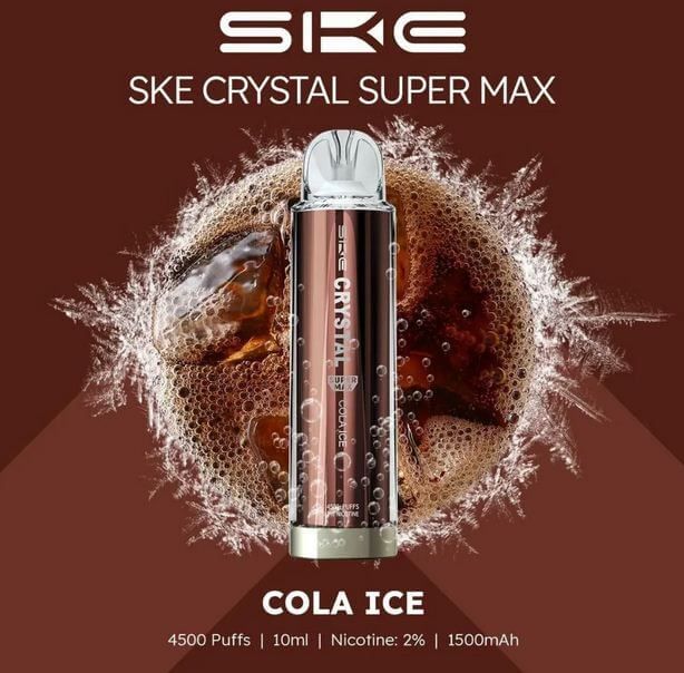 Crystal Supermax 4500 Disposable Bar Puffs  BY SKE -Nic 20MG 2ML 1500 MAH