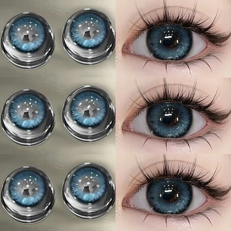 Natural beauty mixed green color contact lenses European and American style hot contact lenses small and large diameter on the eyes color does not hurt the eyes (2)