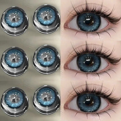 Natural beauty mixed green color contact lenses European and American style hot contact lenses small and large diameter on the eyes color does not hurt the eyes (2)