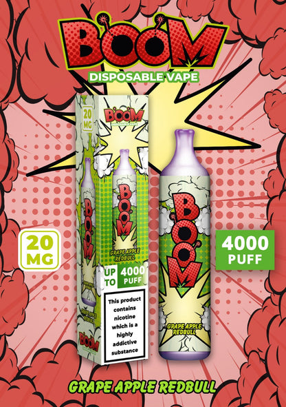 Boom Disposable Vape2 ml 20 mg  Up to 4000 Puffs Non rechargeable