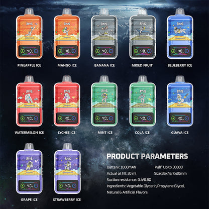 ATVS Astronaut 30000 Puffs Disposable Vape Wholesale-1000mAh batterty, 25ml E-liquid,Multiple Nicotine 14 Flavors