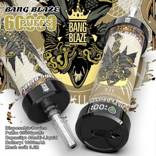 BANG BLAZE 60000 Puffs Disposable Vape Wholes hale-1000mAh baterry, 40ml E-liquid,Multiple Nicotine 10 Flavors