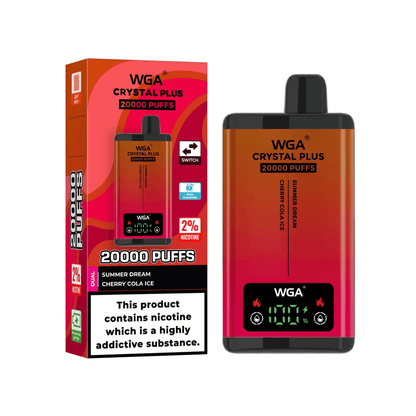 WGA Crystal PLUS SMART double flavor 20000 puff Disposable Vape Wholesale，650 mAh 25 ML  15 Flavors