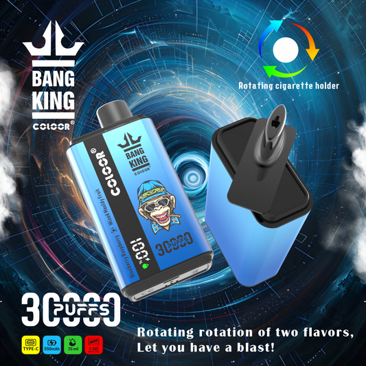 Bang King 30000 Puffs Disposable Vape  12 Flavors-850mAh Battery, 30ml E-liquid, Multiple Nicotine 12 Flavors
