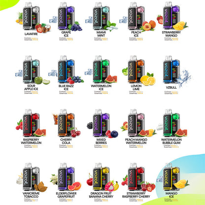 VOZOL VISTA 20000 Puffs Disposable (0% to 5% Nicotine) Vape  24ml  650mAh 20 Flavors Wholesale