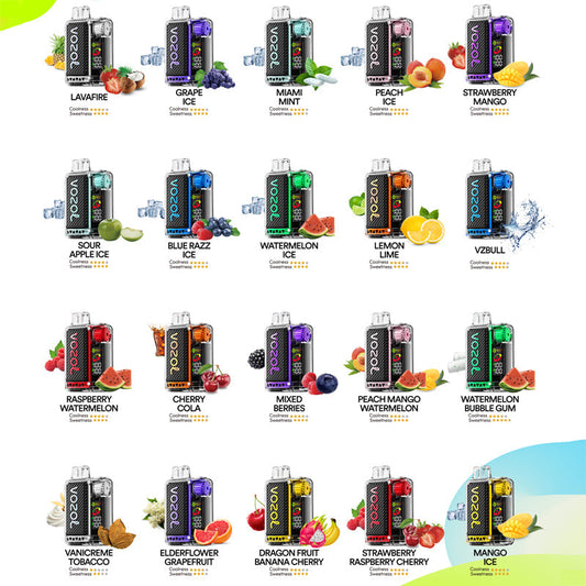 VOZOL VISTA 20000 Puffs Disposable (0% to 5% Nicotine) Vape  24ml  650mAh 20 Flavors Wholesale