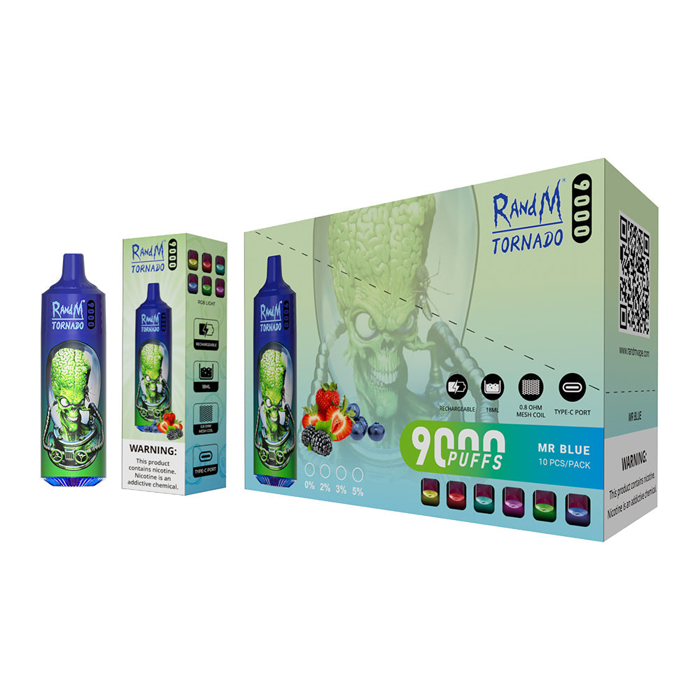 RAndM Tornado 9000 Puffs Disposable Vape Box Of 10