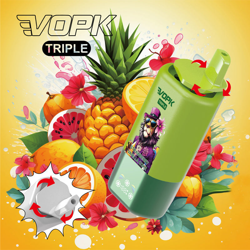 VOPK 3in1 60000 Puffs Vape 60K Disposable Wholesale Vape Pen E Cigarette Prefilled 54ml 650mAh Disposable Vape 12 Flavors  2% 5%