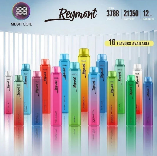 Reymont Disposable Vape Pod Pen - 3788 Puffs 2ml 20mg ON SALE-1400mAh Battery, Multiple Nicotine 12 Flavors