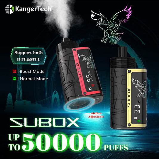 KangerTech SUBOX  50000 Puffs Disposable Vape Wholesale-900mAh Battery, 40ml E-liquid, Multiple Nicotine 18 Flavors