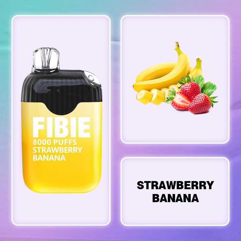Strawberry--Banana -  FIBIE 8000 Puffs Disposable Vapor Wands(8000 PUFFS)