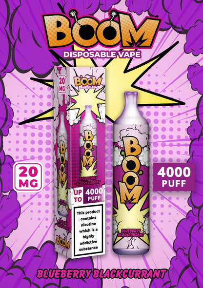 Boom Disposable Vape2 ml 20 mg  Up to 4000 Puffs Non rechargeable
