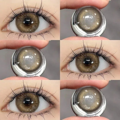 Natural beauty mixed green color contact lenses European and American style hot contact lenses small and large diameter on the eyes color does not hurt the eyes (2)