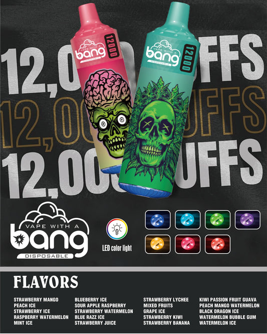 Bang King 12000 Puffs Disposable 650mAh  20ml Vape 12 Flavors