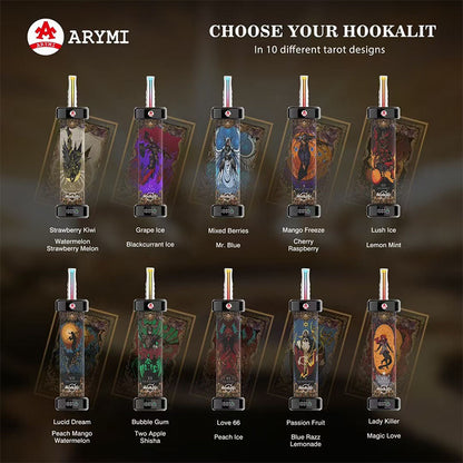 Arymi Hookalit 40000 Puffs Vape - 40ml E-liquid, 0.5% Nicotine, 20 Flavors