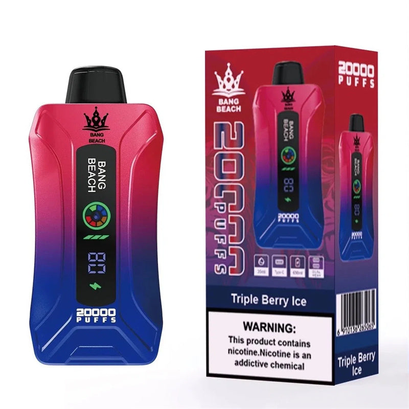 Bang BEACH 20000 Puffs 20K -  5% Nic Salt, Smart Display-650mAh Battery, 35ml E-liquid, Multiple Nicotine 12 Flavors