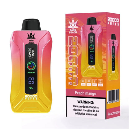 Bang BEACH 20000 Puffs 20K -  5% Nic Salt, Smart Display-650mAh Battery, 35ml E-liquid, Multiple Nicotine 12 Flavors
