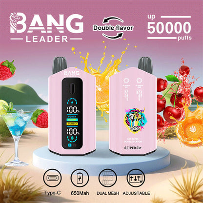 Bang Leader 50000 Disposable Vape - 50K Puffs, 36ml E-Liquid Nicotine 36mL 650mAh 12 Flavors