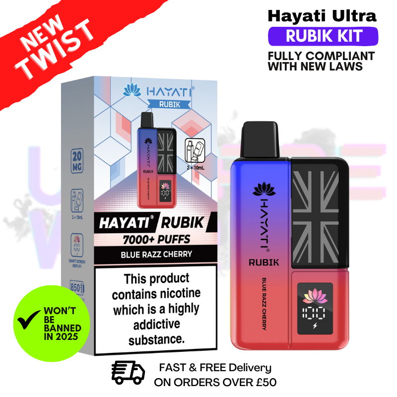 Blue Razz Cherry Hayati Rubik 7000 Puff 7K Bar