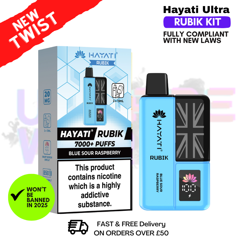 Blue Sour Raspberry Hayati Rubik 7000 Puff 7K Bar