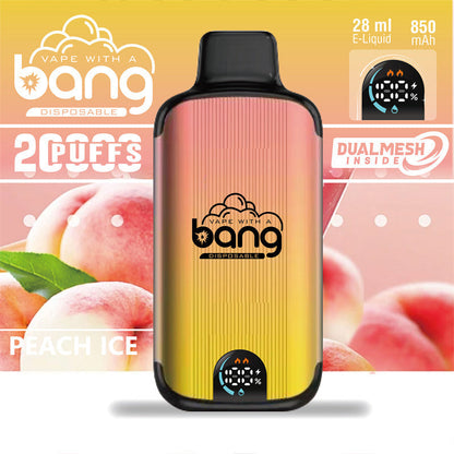 Bang Disposable Vape 20000 puffs Original Randm Tornado(0% to 5% Nicotine) Digital Smart Screen 25.0mL 650mAh 12 Flavors