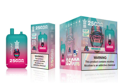 Bang King 25000 Puffs - 46mL pre-filled e-liquid Dual Tank (0% to 5% Nicotine);650mAh Battery 12 Flavors