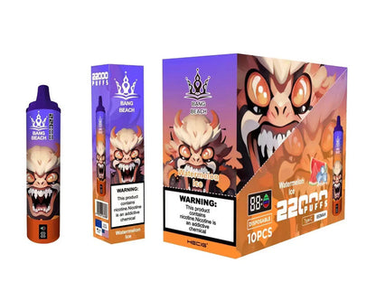 Bang Beach 22000 Puffs Disposable Electronic Cigarette Puff 22k With Smart Screen 36ml-850mAh Battery, 40ml E-liquid, Multiple Nicotine 12 Flavors