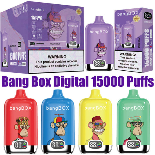 Bang King Smart screen 15000 puffs Disposable Vape(0% to 5% Nicotine) 25mL , 650mAh,12 Flavors