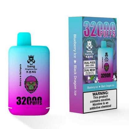 Bang Leader 32000 Puffs Disposable Vape (0% to 5% Nicotine) - Dual Pods, 26ml+26ml E-Liquid 650mah Type-C Rechargeable 18  Flavors