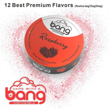 Bang Vaping Muster Pouches – 6mg/12mg/18mg Nicotine, 12 Flavors Available