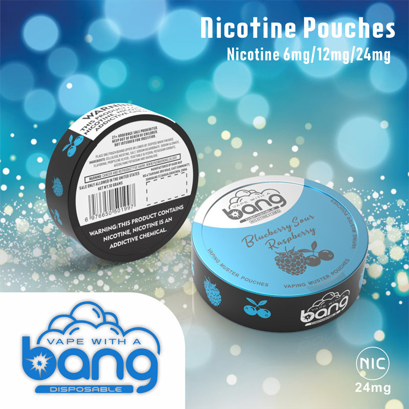 Bang Vaping Muster Pouches – Nicotine 6mg/12mg/18mg- Multiple Nicotine 12 Flavors